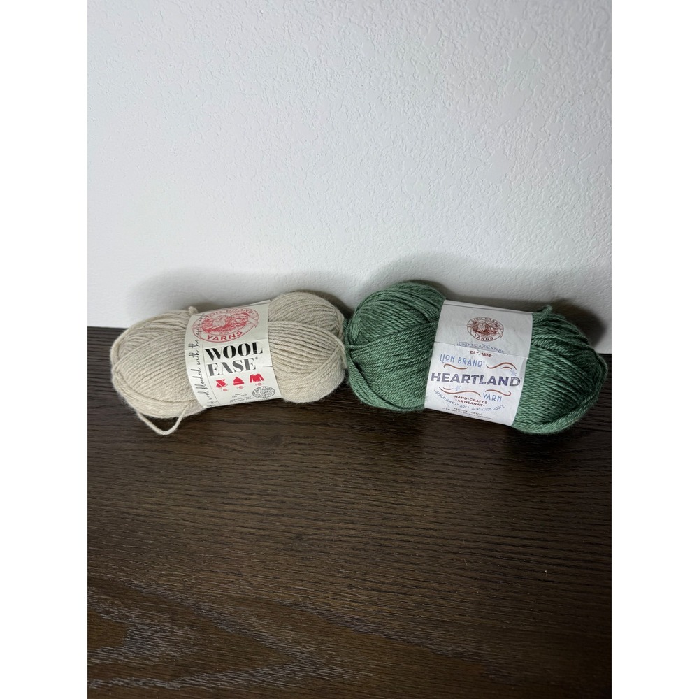 Lion Brand Yarn Bundle Heartland Rocky Mountains & Wool-Ease Linen 2 Skeins